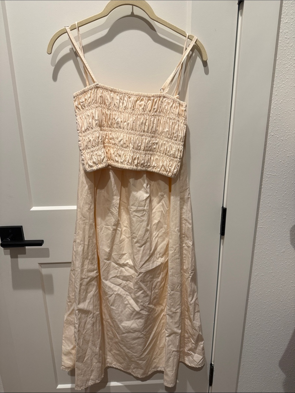 Faithfull the Brand Kiera Smocked Cream Matching Skirt Set